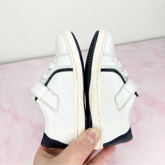 Jacadi Paris smooth leather trainers white and navy sneakers size 21 or 5 infant - Picture 6 of 11